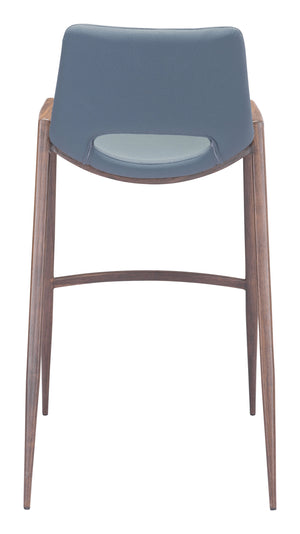 Desi Barstool (Set of 2) Blue & Walnut