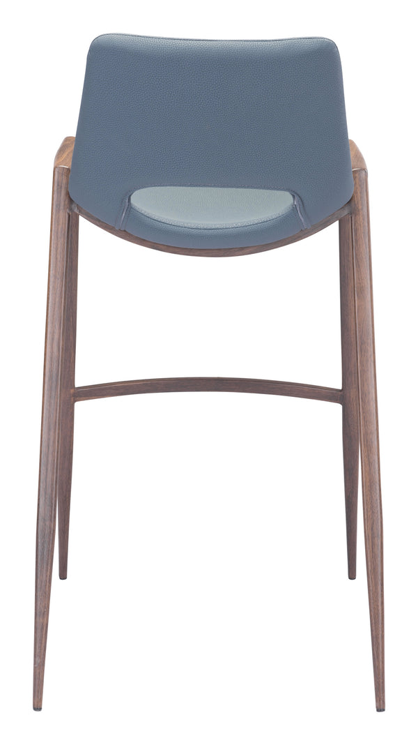 Desi Barstool (Set of 2) Blue & Walnut