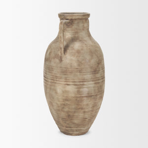 Tulsi Tall Matte Earth Brown Ceramic Floor Vase