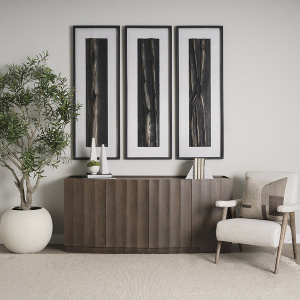 Swanson Dark Brown Wooden Scalloped Sideboard