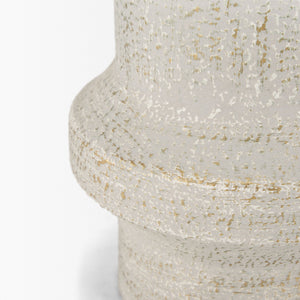 Tovah Medium Textured White w/ Gold Metal Vase
