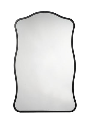 Aurora Wavy Iron Wall Mirror, Black