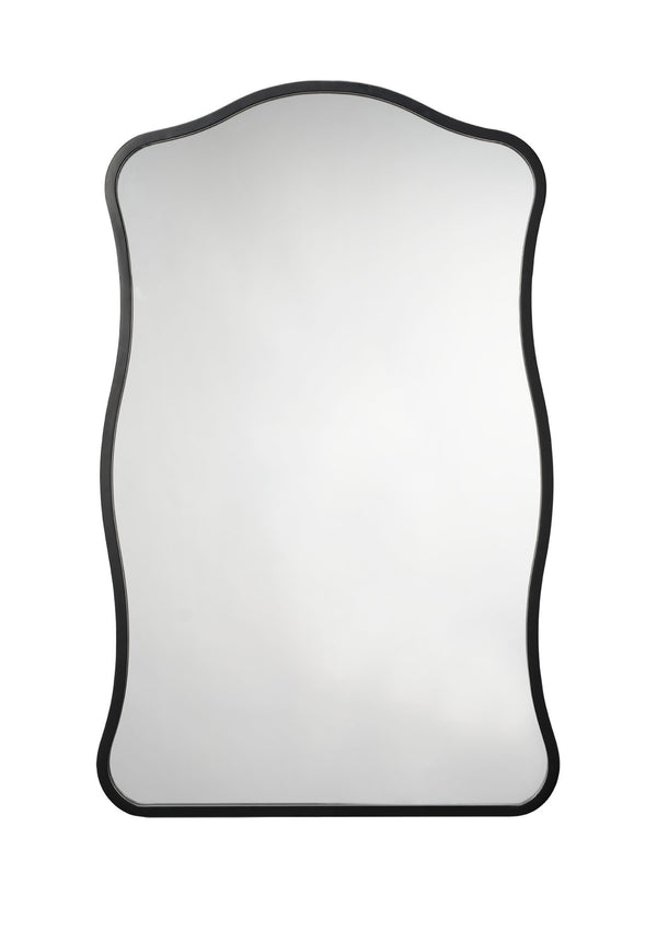 Aurora Wavy Iron Wall Mirror, Black