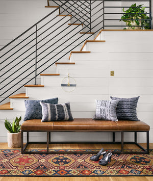 Beaumont Leather Bench-Warm Taupe Dakota