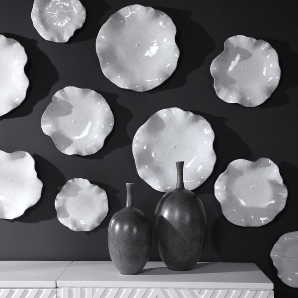 Abella Ceramic Wall Décor In White