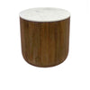 Josie Mango Wood End Table with Marble Top - Umber