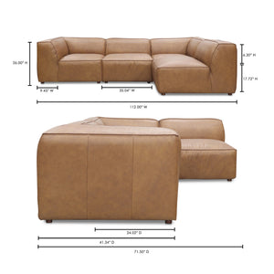 Moe's Form Signature Modular Sectional in Tan Leather