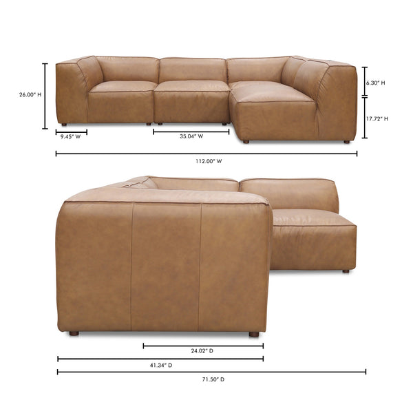 Moe's Form Signature Modular Sectional in Tan Leather