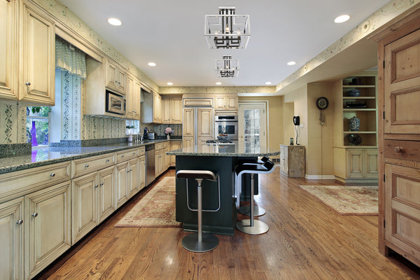 Quadra 4 Light Semi Flush Mount  in Chrome + Black Finish