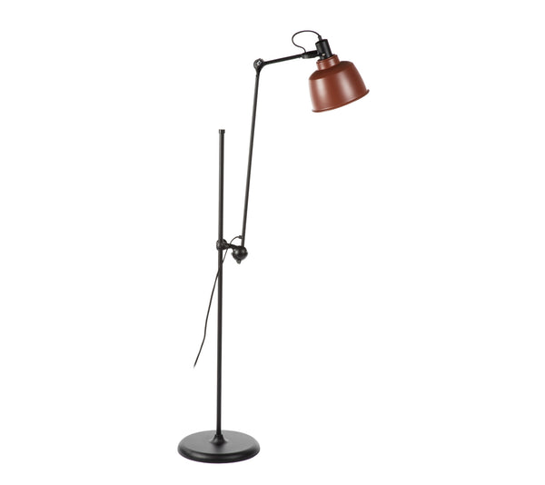 Eduardo Floor Lamp - Matt Black/Brick-Red Shade