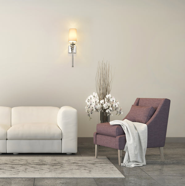 Mia 1 Light Wall Sconce in Polished Nickel Finish
