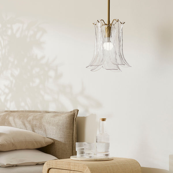 Cala 1-Light Blown Glass Pendant, Clear