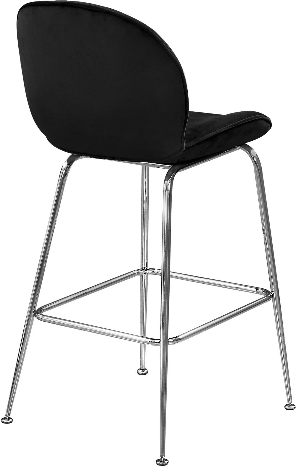 Luke Stool In Black Velvet and Chrome