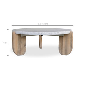 Wunder Coffee Table White with Terrazzo Top