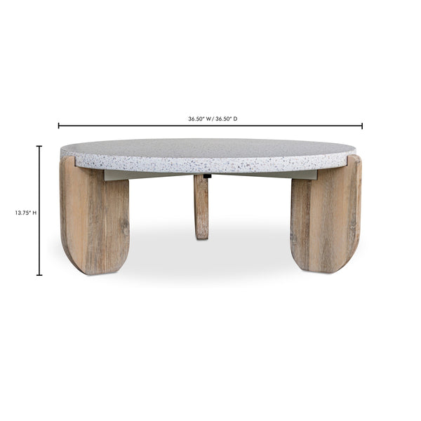 Wunder Coffee Table White with Terrazzo Top