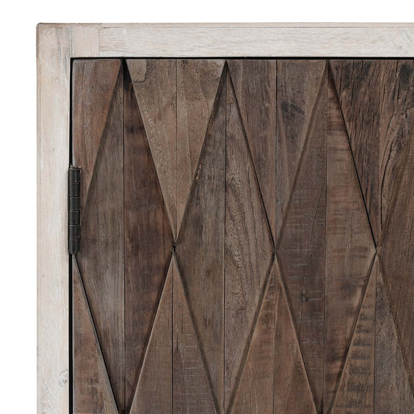 Anton Solid Wood 4Dr Cabinet with Oak Grain