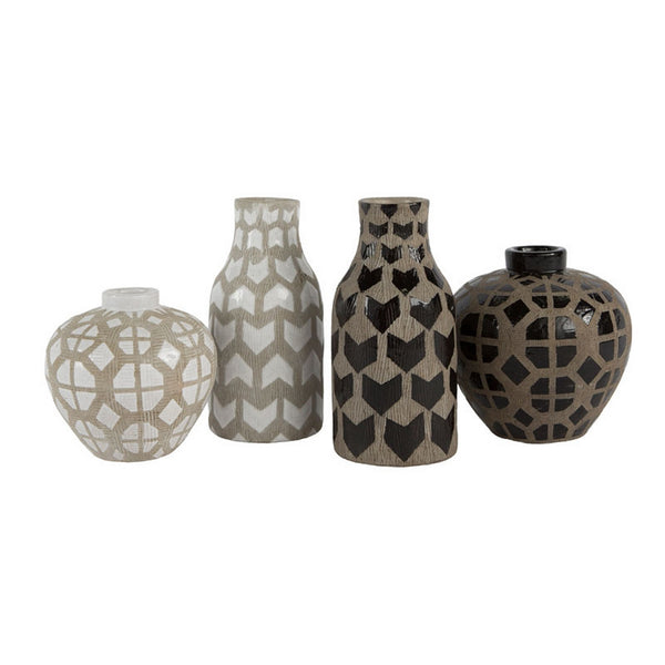 Graphic Ceramic Oval Vases