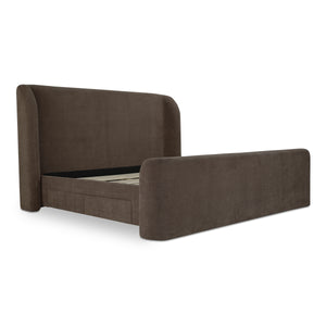 Moe's Sophia Queen Storage Bed Brown