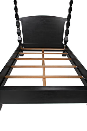 Brancusi Bed, Queen, Hand Rubbed Black