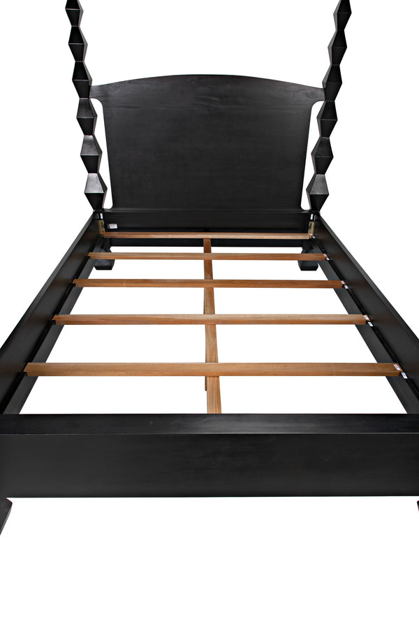 Brancusi Bed, Queen, Hand Rubbed Black
