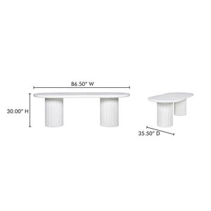 Moe's Eris Outdoor Dining Table in White