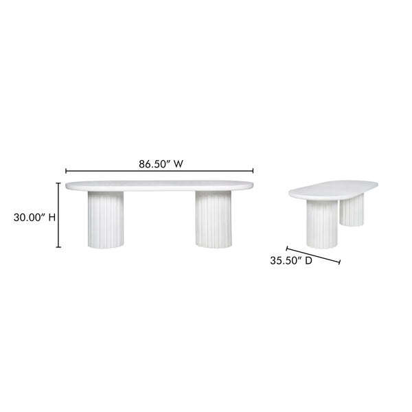 Moe's Eris Outdoor Dining Table in White