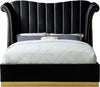 Hubert Queen Bed In Black Velvet