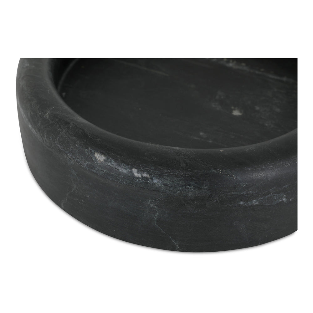 Anais Black Marble Catchall - 8" with White Veining