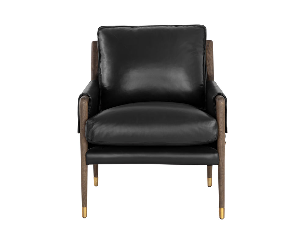 MAUTI ARMCHAIR - DISTRESSED BROWN - CORTINA BLACK LEATHER