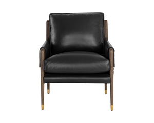 MAUTI ARMCHAIR - DISTRESSED BROWN - CORTINA BLACK LEATHER