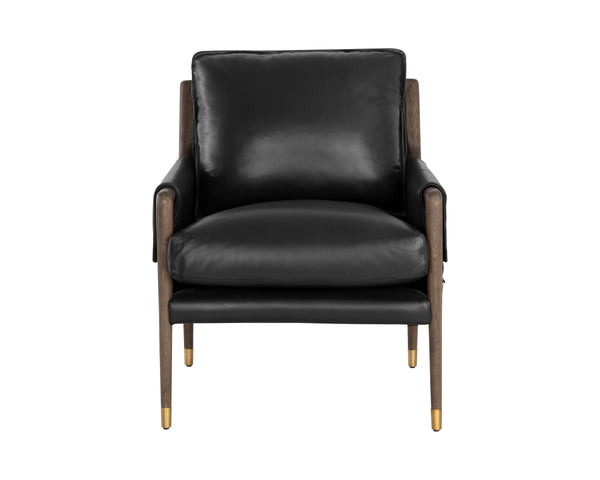 MAUTI ARMCHAIR - DISTRESSED BROWN - CORTINA BLACK LEATHER