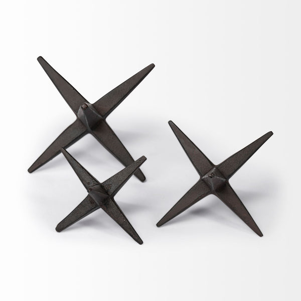 Rhea (Set of 3) Brown Cast Iron Small, Medium & Large Jacks