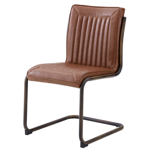 Cooper Chair In Rubber Gold Frame In Antique Cigar
