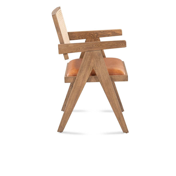 Douglas Leather Seat Dining Chair - Autumn Brown