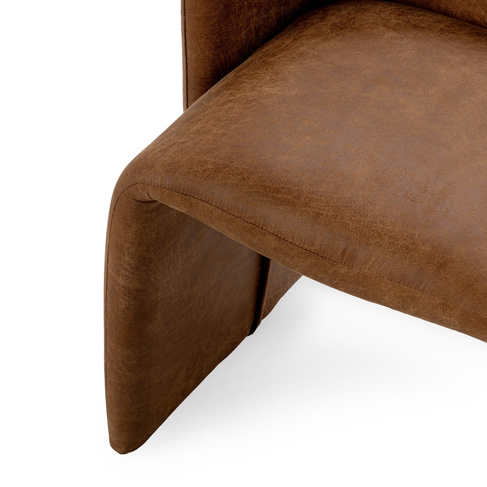 Halstead Upholstered Dining Chair - Cognac Leather