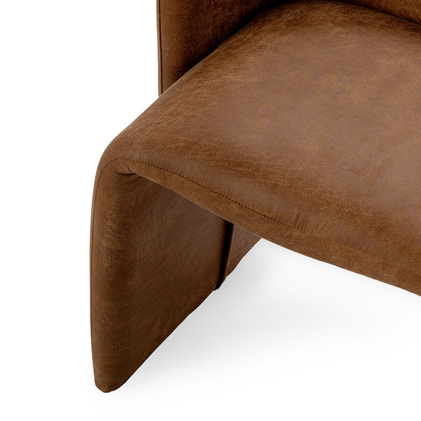 Halstead Upholstered Dining Chair - Cognac Leather