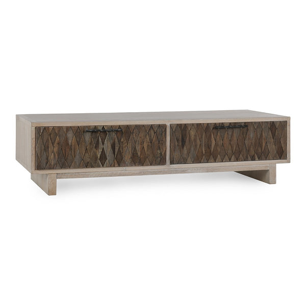 Anton Solid Wood Rectangle Coffee Table with Storage