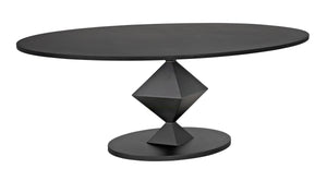 Katana Oval Dining Table, Black Metal