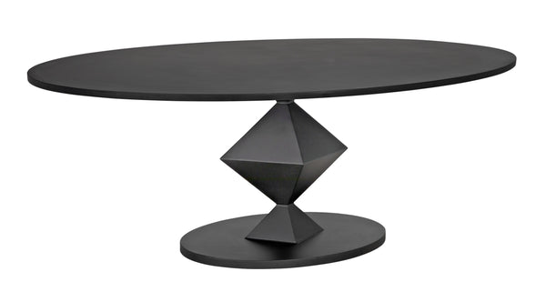 Katana Oval Dining Table, Black Metal