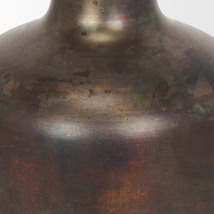 Daya Medium Antiqued Gold Metal Vase