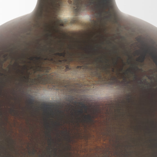 Daya Medium Antiqued Gold Metal Vase