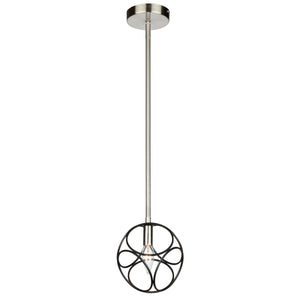 Sorrento 1 Light Pendant in Matte Black & Satin Nickel