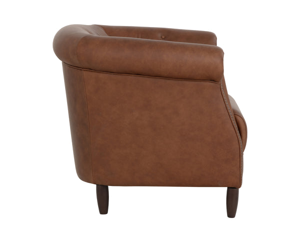 MARJORIE LOUNGE CHAIR - COGNAC LEATHER