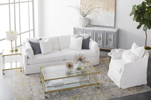 Faye Slipcover Swivel Club Chair