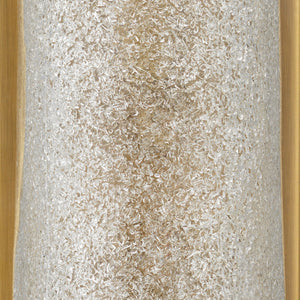 Moet Double Rounded Sconce, Textured Melted Ice Glass and Antique Brass Metal