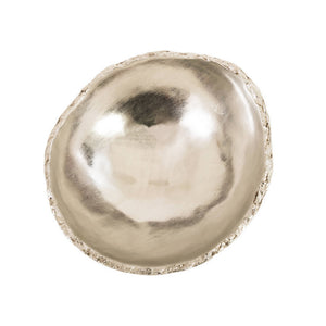Broken Egg Bowl, White and Silver Leaf