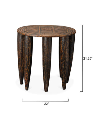 Naga Mango Wood Side Table, Brown