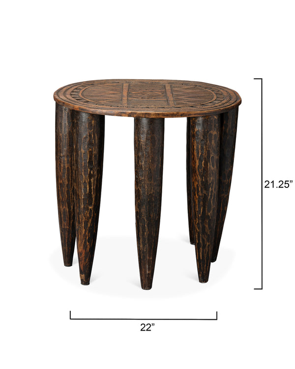 Naga Mango Wood Side Table, Brown