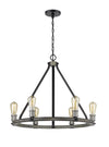 Kirkland 6 Light Chandelier in Ashen Barnboard Finish