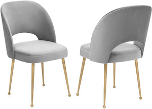 Swell Light Grey Velvet Chair